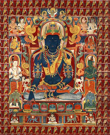 Thanka Tibétaine du bouddha Akshobhya