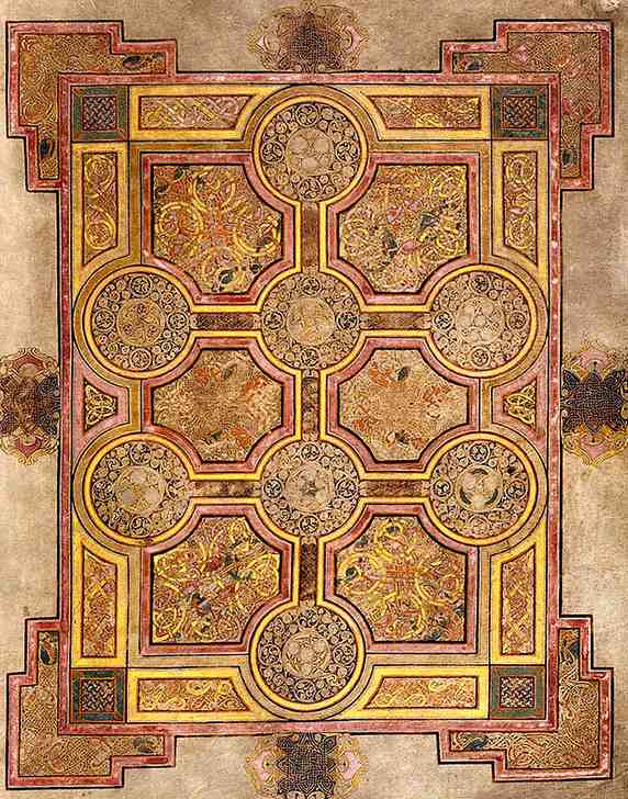 Page aux 10 médaillons du livre de Durrows