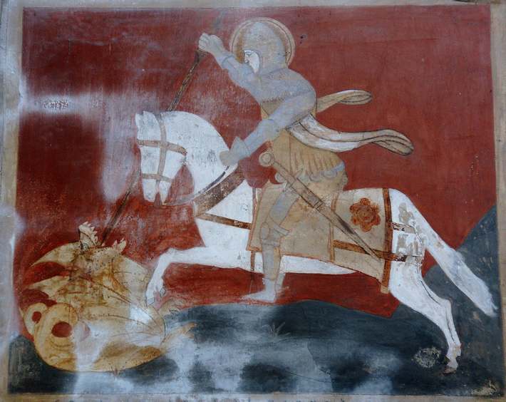 Peinture murale dans une église de Vendée